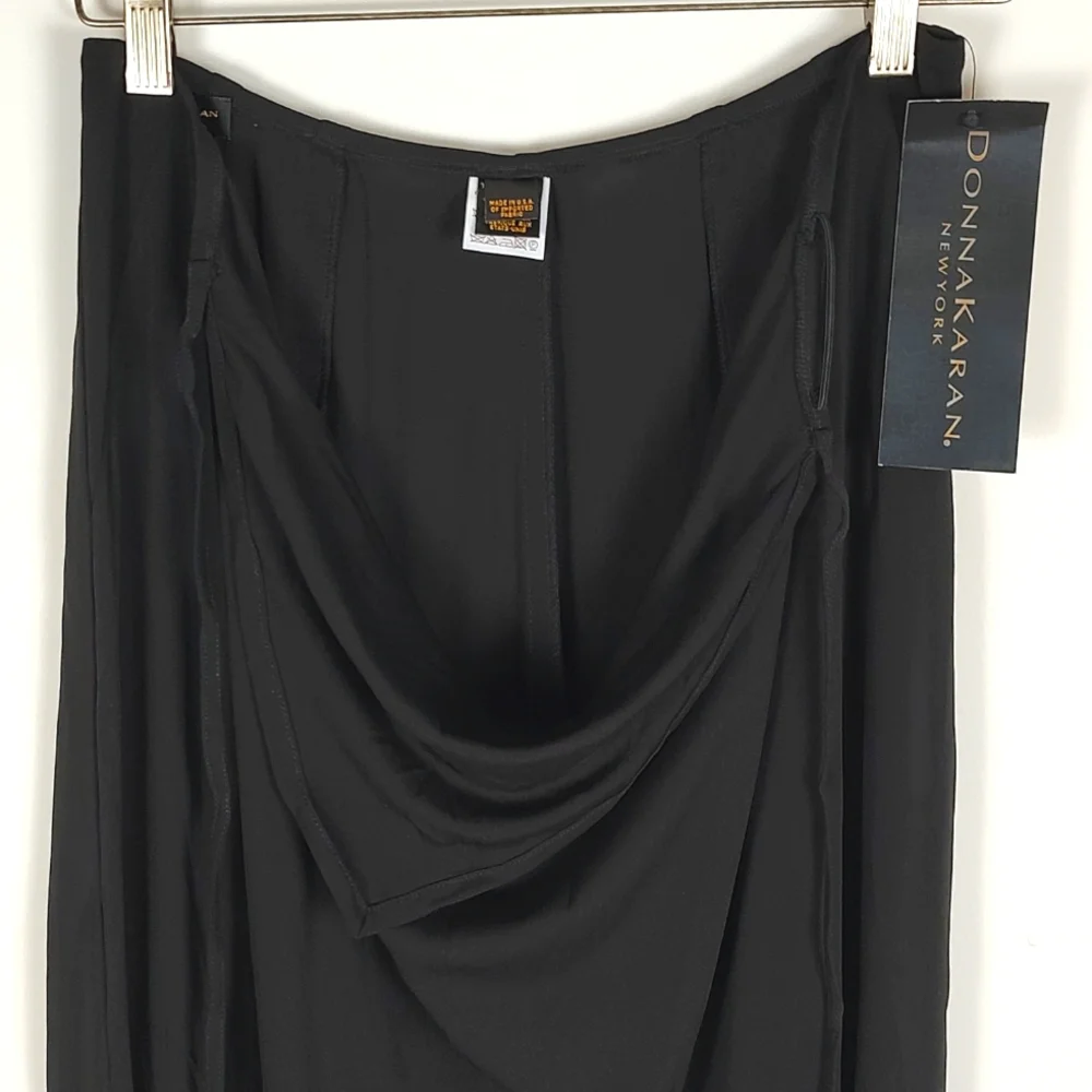 🔥HP🔥 Donna Karan NY 🔥 Black Label Front Bow Tie Closure Pants Medium 90's NWT - Picture 8 of 14